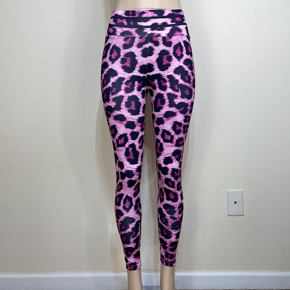 Pink Leopard High Waisted Control Top Leggings S - Picture 8 of 14